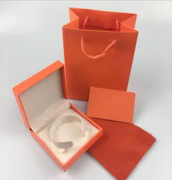 Mode neue Armreifenarmbandboxen und Halskettenbox Set hochwertiger Verpackungsschmuck Orange Design Box Set1872090