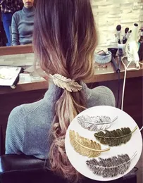 Fashion Metal Leaf Hair Clips Vintage Hair Accessories for Women Feather Lady Wedding Barrette Hairpin Hair Jewelry5146834