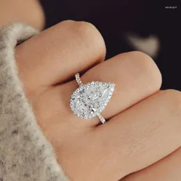 Wedding Rings Fashion Selling Romantic Moissanite Ring Exquisite Pear Shape Engagement Women Jewelry Anillos Mujer