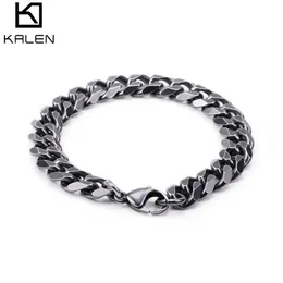 Retro 316 Stainless Steel Brushed Link Chain Bracelets For Men Biker Matte Hand Chain Wrist Wrap Bracelets Cheap Jewelry278v