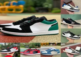 Jumpman X Banned 1 1S Low Basketball Sports Shoes Fragment Starfish White Brown UNC Gold Black Toe Panda Mystic Green Noble Red Tr1084392