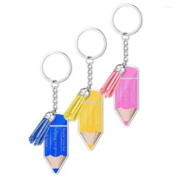 Keychains 12x färgglada tofsar blyerts nyckelring klar akrylprydnader Tassel Set Graduation Theme Keyrings