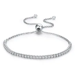 Ofertas de marcas destacadas Pulsera de plata de ley 925 con hilo brillante, pulsera de tenis con eslabones para mujer, joyería de plata 232H