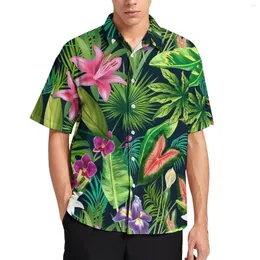 Men's Casual Shirts Tropical Floral Bohemian Paradise Vacation Shirt Hawaiian Fashion Blouses Men Printed Plus Size