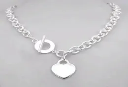 Forever heart pendant OT buckle love necklace for womens and mans silver plating thick chain necklaces jewerly designer link chain3746829
