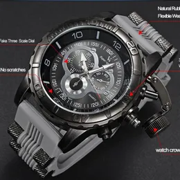 men watch 2023 V6 Super Speed Silicone Quartz 3D surface Male Hour Clock Analog Military Big Dial Sport Man Watch240Z