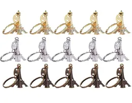 designer keychain Vintage Eiffel Tower Keychain stamped Paris France Tower pendant key ring gifts Fashion Gold Sliver Bronze4393694