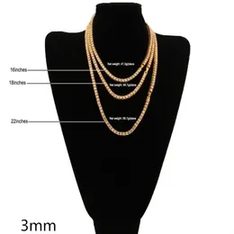 Men's Hip Hop Bling Bling Iced Out Tennis Chain 1 Row M 4mm Necklaces Sumptuous Clastic High Grade Men C jllQkP261y