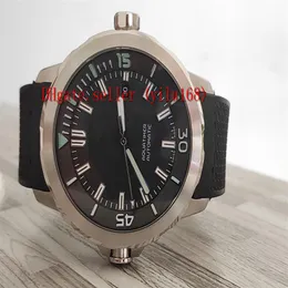 TOP Quality 42mm Date IW329001 ocean Black Dial Automatic Mens Watch 316L Steel Case Rubber Strap Sport Watches Sapphire Wristwatc278O