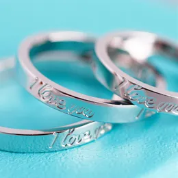 Мужские и женские пары LOVE, кольцо из стерлингового серебра 925 пробы, полный размер 5, 6, 7, 8, 9, 10, 11, кольца на палец с ЧПУ, PT950, гравировка 192L