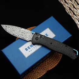 Benchmade 535 Carbon Fiber Handle Folding Knife BM535 Damascus Steel Blade Outdoor Survival Camping Hunting Pocket Knife 407