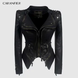 Skórzana kurtka dla kobiet faux caranfier Kobiety pu płaszcze zimowe jesień czarne motocyklowe odzież gotycka gotycka skórzana płaszcz Chaqueta 230923