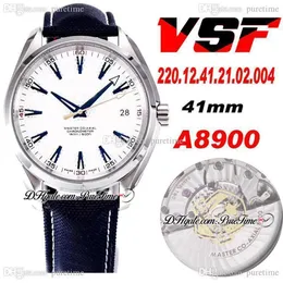 VSF Aqua Terra 150m Ryder Cup 41 5 mm Cal A8500 Automatyczne męskie zegarek dwonostopowe żółte złoto golf biały wybór niebieski nylon 220 12 42862