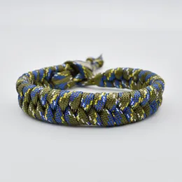 Braccialetti con ciondoli Corda di paracord intrecciata a mano Homme Gioielli punk regolabili per uomo Moda Masculina Pulseras Hombre