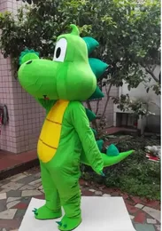 Hallowee Parade Green dragon Dinosaur Mascot Costume Cartoon Anime theme character Carnival Adult Unisex Dress Christmas Fancy Performance Party Dress