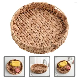 Dinnerware Sets Woven Fruit Basket Toy Storage Organizer Snack Tray Holder Crafts Dessert Clothes