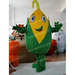 Halloween Cute Corn Mascot Costume Wysokiej jakości kreskówka Stroje postaci Suit Unisex Dorośli strój urodzinowy Boże Narodzenie karnawał
