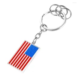 Keychains ChainPro American Flag Key Chain Gold Color Rostfritt stål Vintage USA Symbol Pendant For Women Men Rings K113