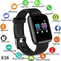 116Plus Smart Watch Men Blood Pressure Waterproof Smartwatch Women Heart Reconitor Fitness Tracker Watch Sport för Android iOS 838D