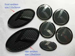 7pcsset New 3D black carbon K logo badge emblem sticker for KIA OPTIMA K5 20112018 car emblems8319897