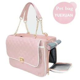 YUEXUAN Designer Fashion Dog Cat Pet Carrier Bag PU-Leder Small Medium Dog Handbag Dog Purse Large Cat Tote Bag Pet Cat Dog Hiking Tote Bag, Schwarz, Pink