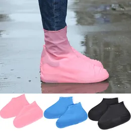 Rain Boots 1 Pair Latex Waterproof Shoe Cover Unisex Rain Boots Antislip Thickening Outdoor Overshoes Dust Cove Reusable 230925