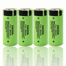 100% högkvalitativ NCR26650A 5000MAH NCR 26650A 26650 Batteri 3.7V Toppavlopp uppladdningsbara litium torra batterier Cell Ups