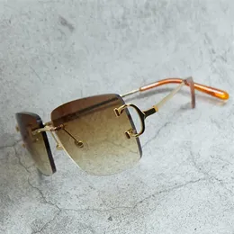 Square Sunglasses Women Carter Metal Sun Glasses Rimless Wire C Hip Hop Stylish Sunglass Shades Eyewear For Men232f