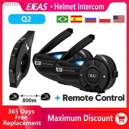 Walkie Talkie Q2 Capacete de motocicleta Intercomunicador Bluetooth 5.1 Fone de ouvido Par rápido à prova d'água até 2 pilotos Fone de ouvido sem fio HKD230925