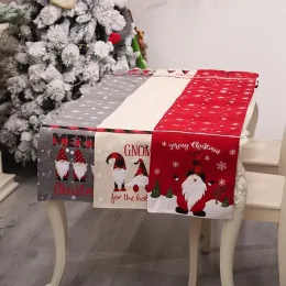 Toalha de mesa de cozinha, jantar, sala de estar, feliz natal, bandeiras, linho estampado, decoração de festa por mar 925