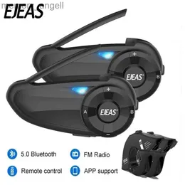 Walkie Talkie Ejeas Q7 Motorcykelhjälm Intercom -headset upp till 7 åkare vattentäta trådlösa interphone Bluetooth 5.1 Quick7 StareBar Remote HKD230925