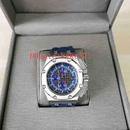 Topselling Men Watches Wristwatches 26568pm OO A021CA 01 26568 44mm 천연 고무 스트랩 스테인리스 스테인레스 VK 쿼츠 크로노 그래프 작동 M281Y