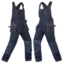 Mäns jeans arbetar Bib Overges Män manlig skyddande omslag reparatör rem jumpsuits byxor arbetande uniformer overall 230925