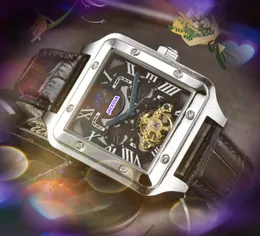 Top model popular automatic mechanical watches 42mm mechanical stainless steel square roman tank moon sun dial clock ceramic bezel bracelet wristwatch gifts
