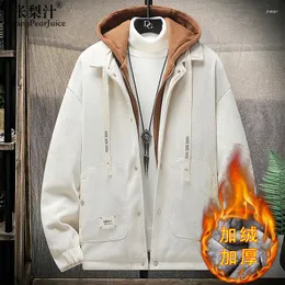 Giacche da uomo Giacca da uomo stile preppy Cappotto da strada Hip Hop allentato con cappuccio addensato per Casaco Masculino Streetwear