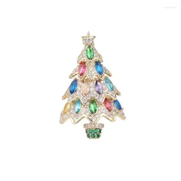 Brooches Dress Corsage Super Shiny Square Zircon Inlaid Christmas Tree BroochParty Jewelry Accessories LYJ086