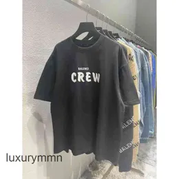 Moda casais balencigss t camisas paris men tower manga curta camiseta impressa frente traseira letras masculino feminino estrelas 9mb4