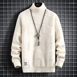 Męskie swetry 2024 Winter High End Fashion Cashmere SWEATER MEN OTRZYMANIE DŁUGO ROKEWALNE Turtleeck Męskie Pulloby Pullovery ciepło Pull Homme