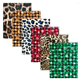 Window Stickers 6pcs 12"x10" Bundle Plaids Leopard Print Heat Transfer Film Iron On Tshirt HTV Sheet Printing Pillow Hat Decor For