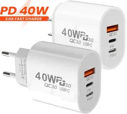40W 3A 3 Ports Dual PD Type c Wall Charger Fast Charging Power Adapters For Samsung s20 s22 Utral Htc Xiaomi Huawei8416255