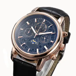 2023 Men's Quartz Watch Business Fashion Watch PHL Sun Moon Watch Luxury Design Leather watch band High Quality Top Luxury 003