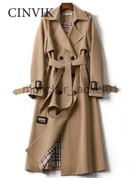 Women's Wool Blends Trench Coat for Women Autumn Women's Mid-Längd Stor storlek 4xl Coat British Style Overkne Trengravar Kvinnliga kläder 2023 Ny J230925