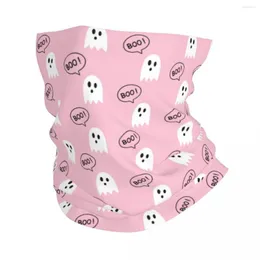 Halsdukar rosa spöken bandana nackgaiter tryckt glad halloween wrap halsduk varm ansiktsmask som kör unisex vuxen vinter