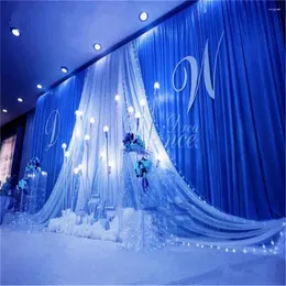 パーティーの装飾3MX6M結婚式のバッククロスカーテンステージのお祝いの背景のための盗品付きの背景