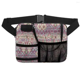 Midjepåsar nationella bo miya mönster märke design satchel lagringsverktyg midja multi multi fickor blixtlås mjuk stor crossbody väska diy