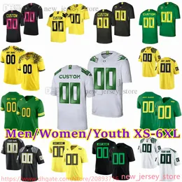 2023 Custom S-6XL NCAA Oregon Ducks voetbalshirt 10 Bo Nix 0 Bucky Irving 11 Troy Franklin 0 Tysheem Johnson 13 Ty Thompson 8 Marcus Mariota 16 Novosad gestikte jersey