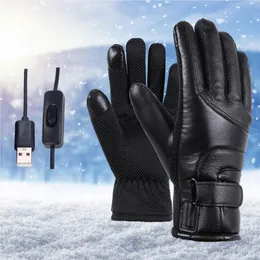 Ski Gloves 1Pair Electric Heated USB Mittens Temperature Riding Clothing 230925