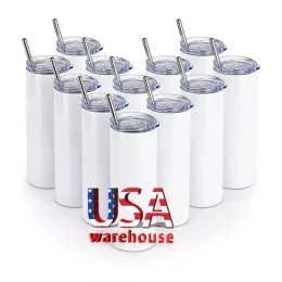 US CA Yerel Depo 20 oz Düz Paslanmaz Çelik Vakum Yalıtımlı Yalıtım Boş Tumbler Cups Toplu 925