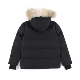 Designerka puffer kurtka mens pucha puffer parka z kapturem gęsią płaszcz prawdziwy wielki wilk futra kanadyjska wyndham płaszcz wiatrówek