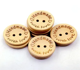15mm Wooden Buttons 2 holes round love heart for handmade Gift Box Scrapbook Craft Party Decoration DIY favor Sewing Accessories3570349